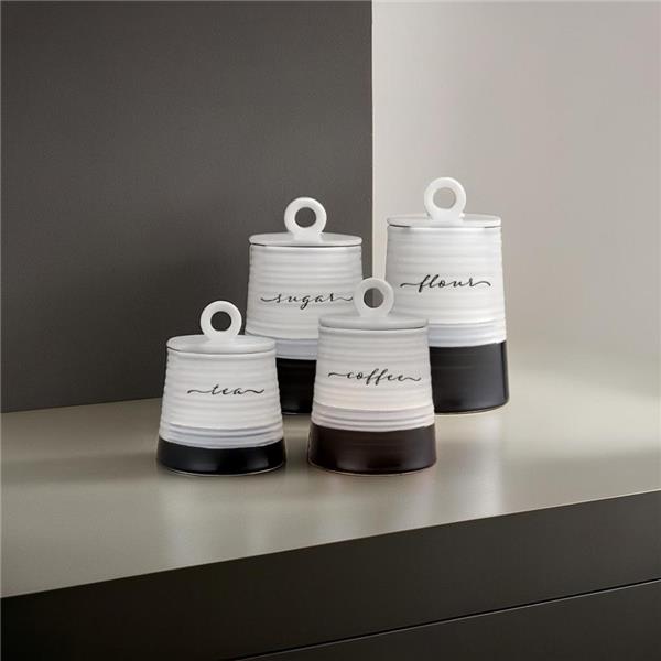 Rustic Modern Ceramic Canister Set-4 pcs