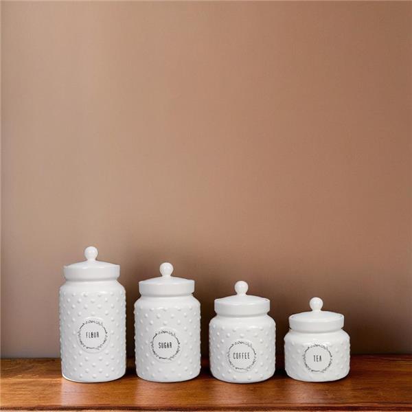 Cottage Core Ceramic Canister Set-4 pcs