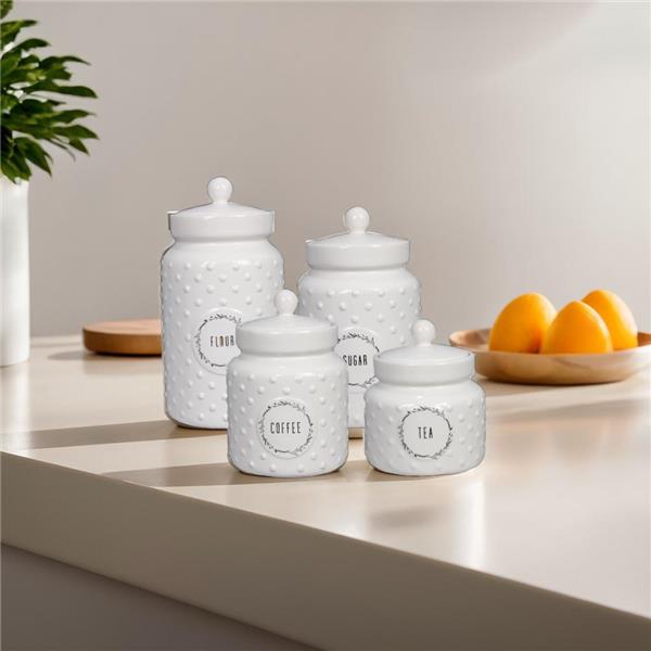 Cottage Core Ceramic Canister Set-4 pcs