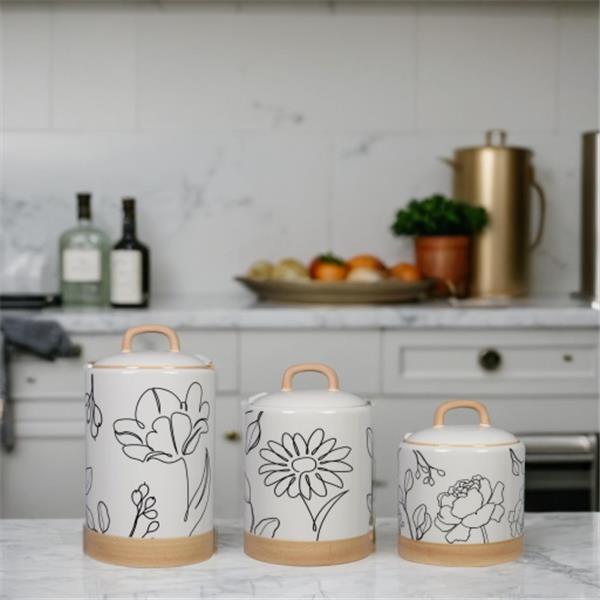 Ceramic Human Nature Canister Set-3 pcs