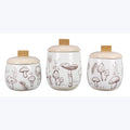 S/3 Ceramic Mushroom Canister Set