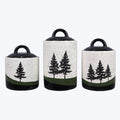 Ceramic Forest Retreat Canister Set-3 pcs