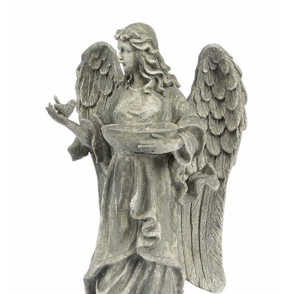 Garden Angel Statue with Birdfeeder or Bath Bowl 23"H