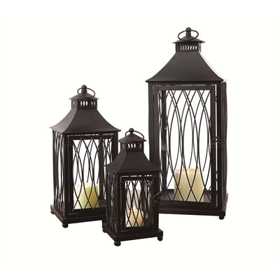 Traditional Black Metal Lantern (Set of 3)