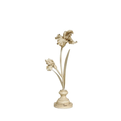 Distressed Ivory Floral Stem Sculpture (Set of 3)