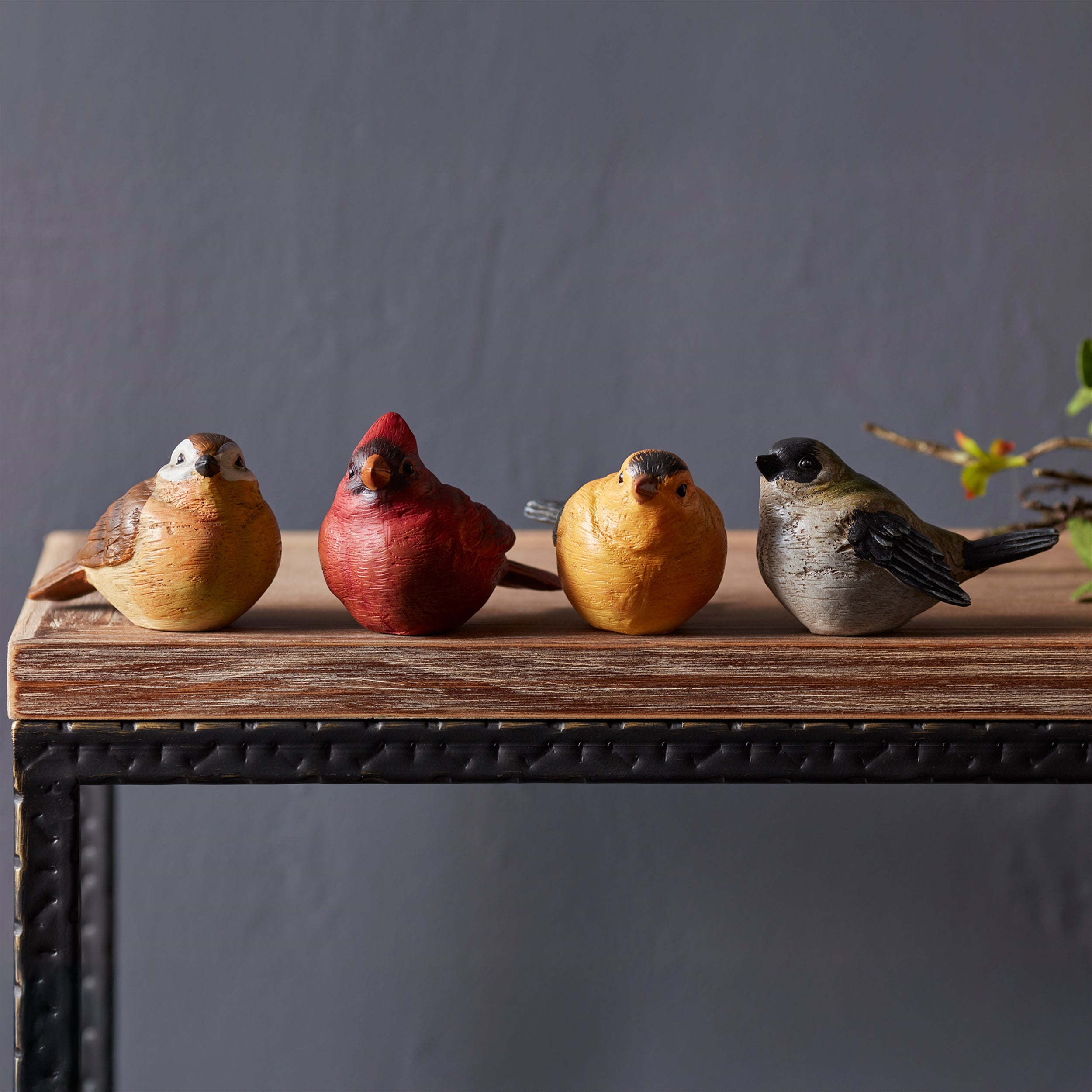 Realistic Painted Tabletop Bird Figurine (Set of 12)