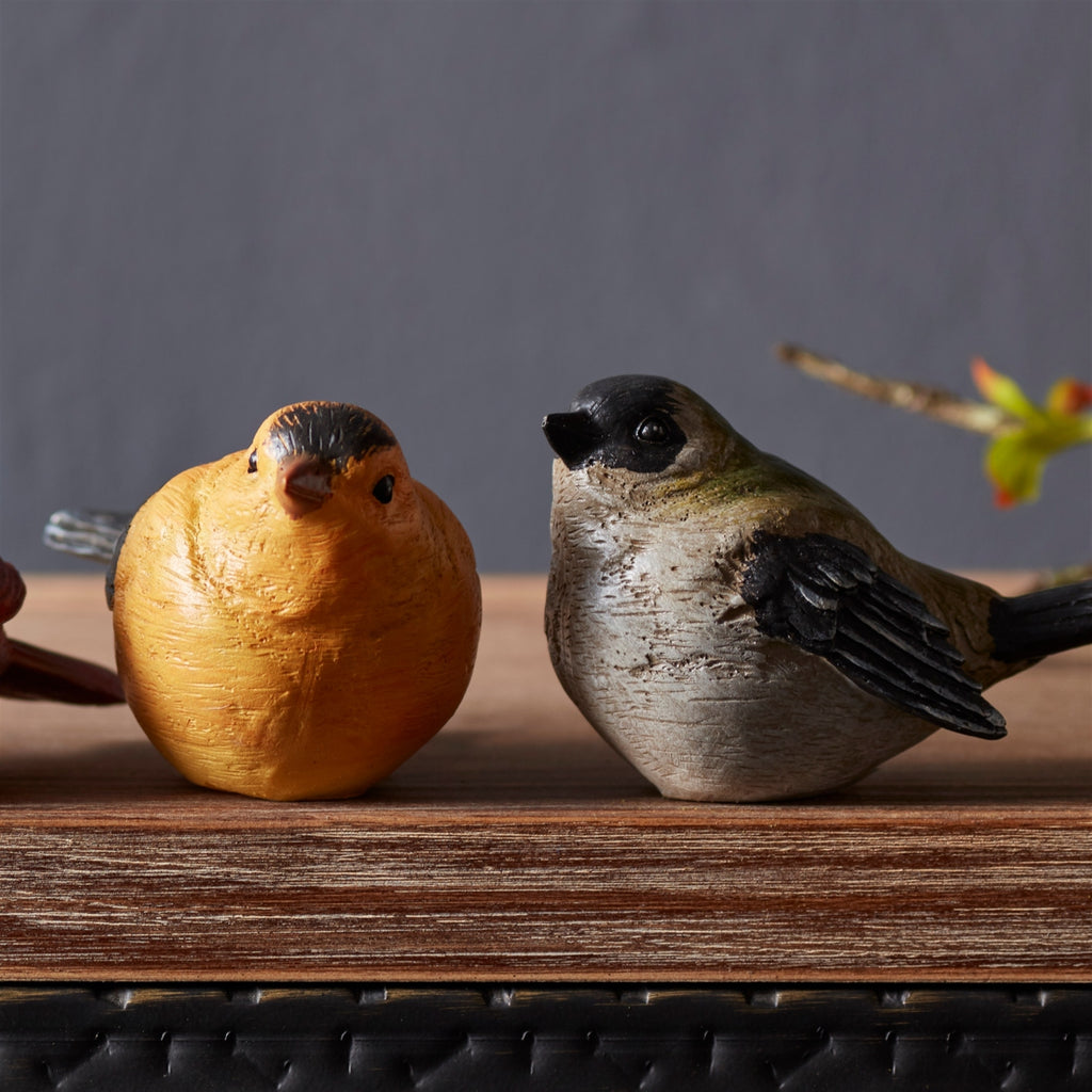 Realistic Painted Tabletop Bird Figurine (Set of 12)