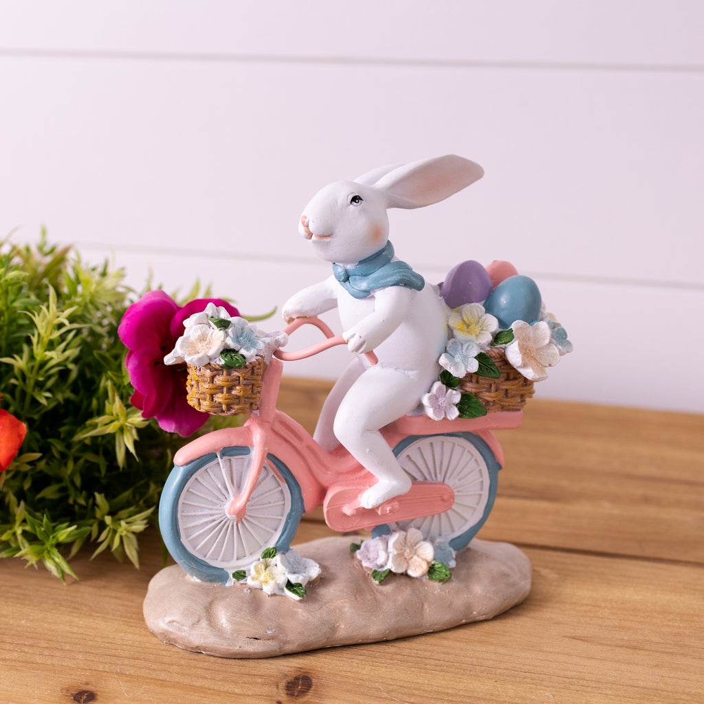 Bunny on Bike 6.5”H Resin (Set of 2)