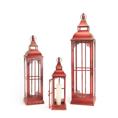 Ornamental Metal Floor Lantern (Set of 3)