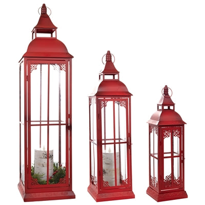 Ornamental Metal Floor Lantern (Set of 3)