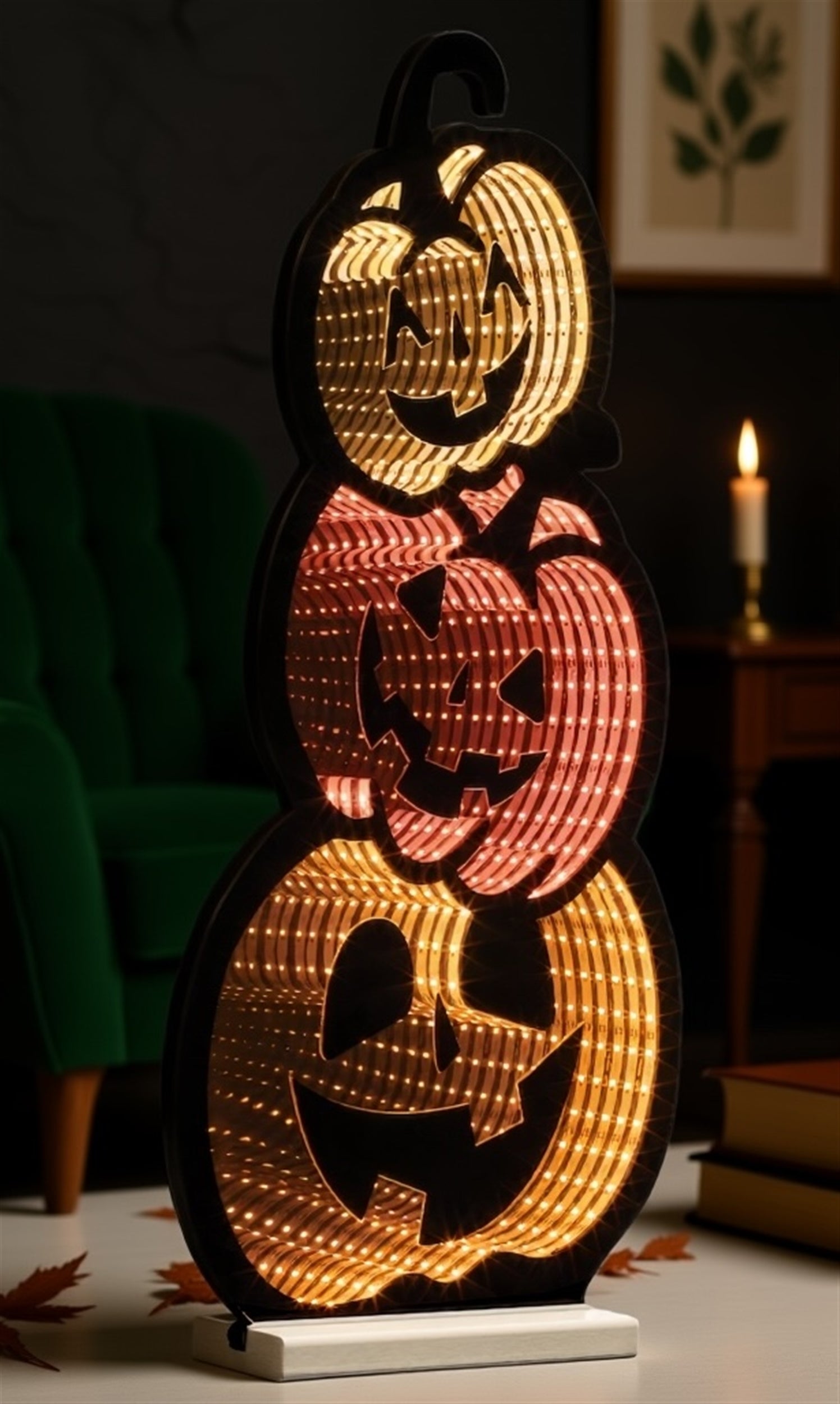 Triple Jack-o-Lantern Ekkolight 23"H