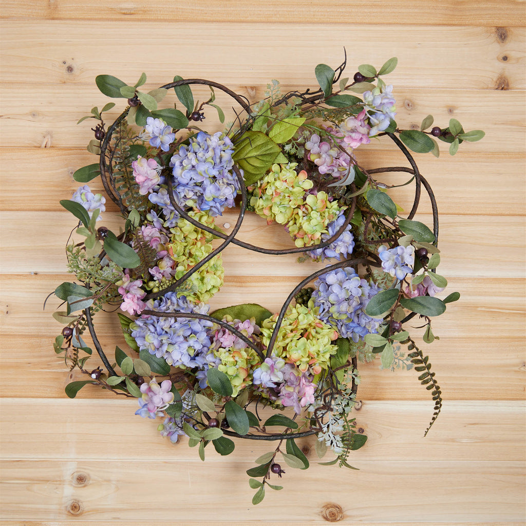 Hydrangea Floral Wreath 22"D