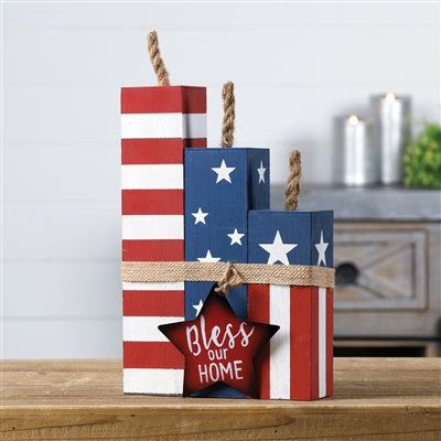 Americana Firecracker Block Bundle 14"H