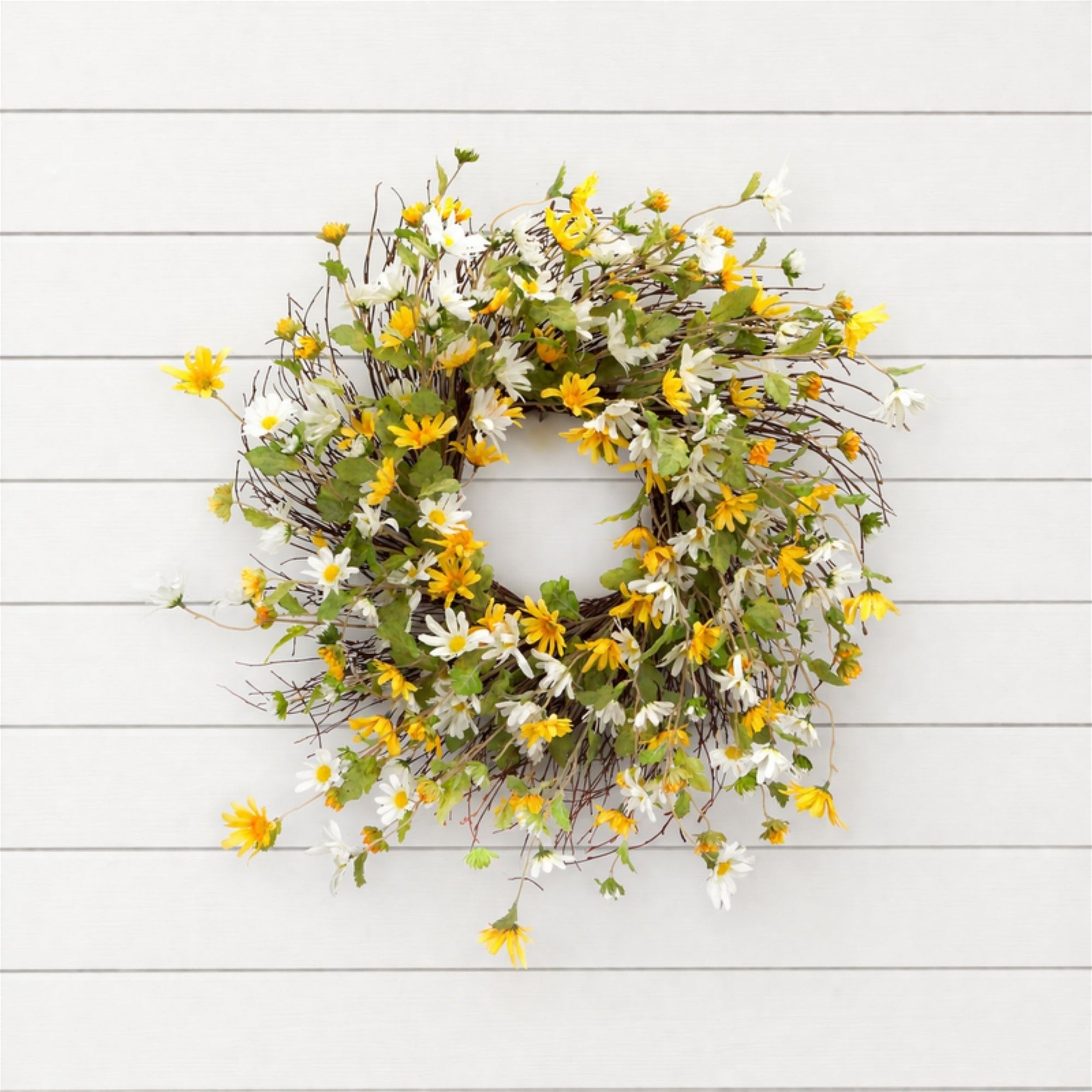 Mixed Daisy Floral Wreath 24"D