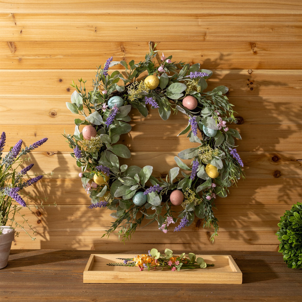 Daisy Egg Floral Wreath 22"D