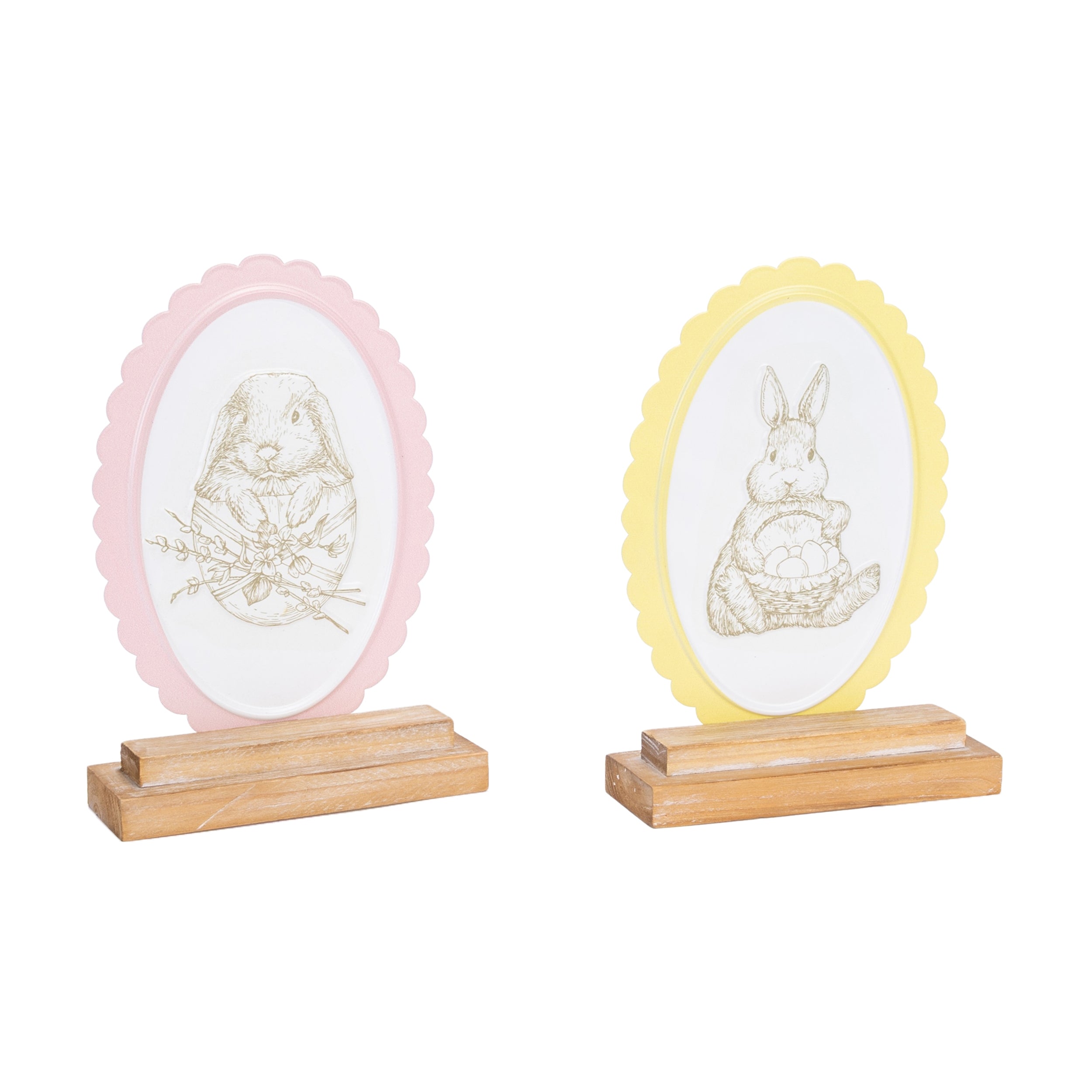 Bunny Embossed Tabletop Decor (Set of 2)