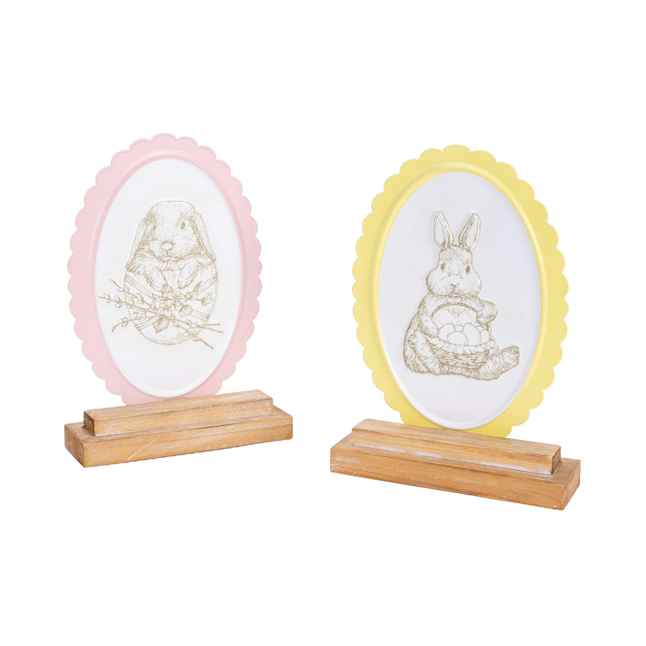 Bunny Embossed Tabletop Decor (Set of 2)