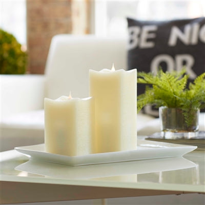Simplux Squared Candle w/Moving Flame (Set of 2) 3.5"SQ x 5"H