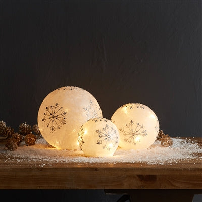LED Frosted Snowflake Jewel Globe (Set of 3)