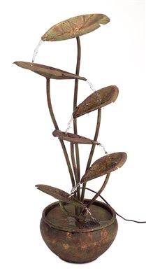 Bronze Metal Lotus Leaf Fountain 30.5"H