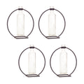 Modern Hanging Bottle Vase in Circle Stand (Set of 4)