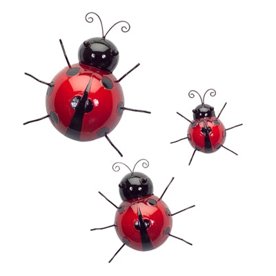 Metal Lady Bug Garden Decor (Set of 6)