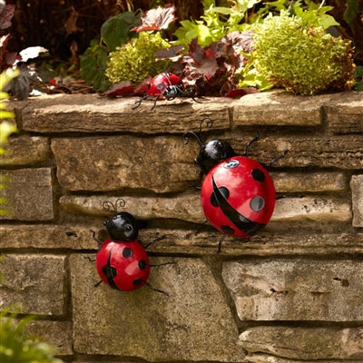 Metal Lady Bug Garden Decor (Set of 6)