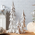 White Shimmer Tabletop Holiday Tree (Set of 3)