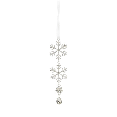 Jewel Tiered Snowflake Ornament Drop (Set of 12)