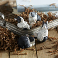 Black and White Playful Rabbit Figurine (Set of 16)