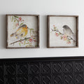 Wood Framed Watercolor Bird Plaque (Set of 2)