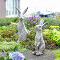 Weathered Stone Standing Garden Rabbit Figurine (Set of 2)