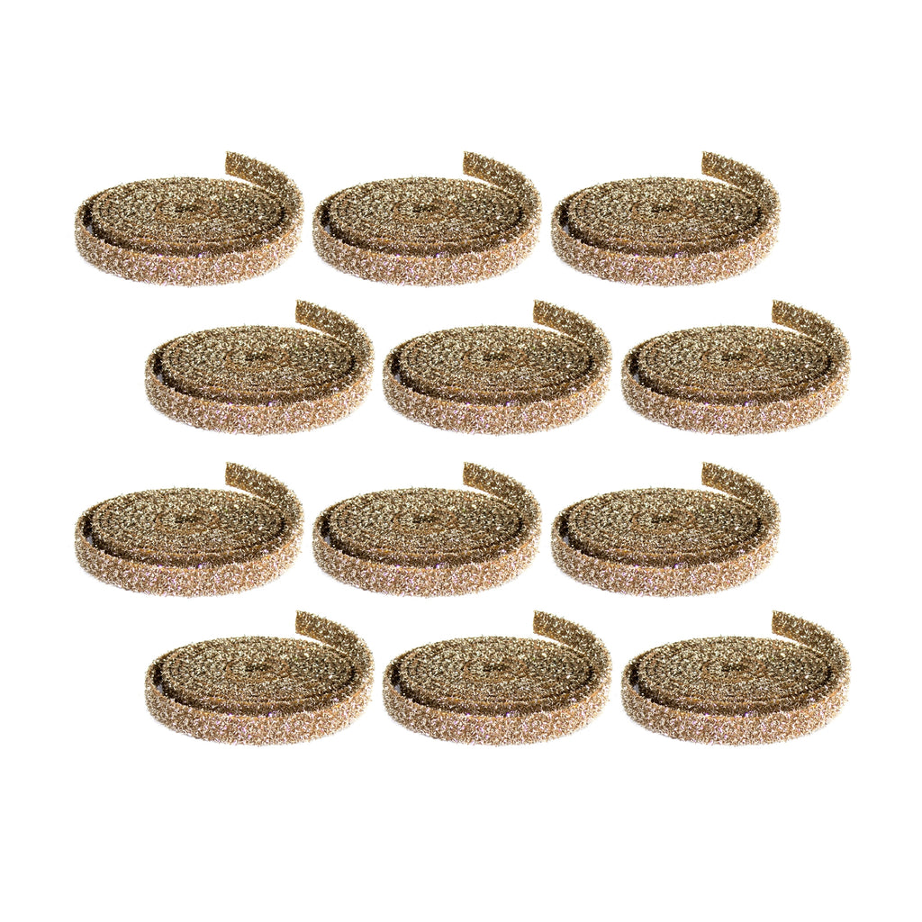 Gold Glitter Rope Ribbon (Set of 12 Rolls)