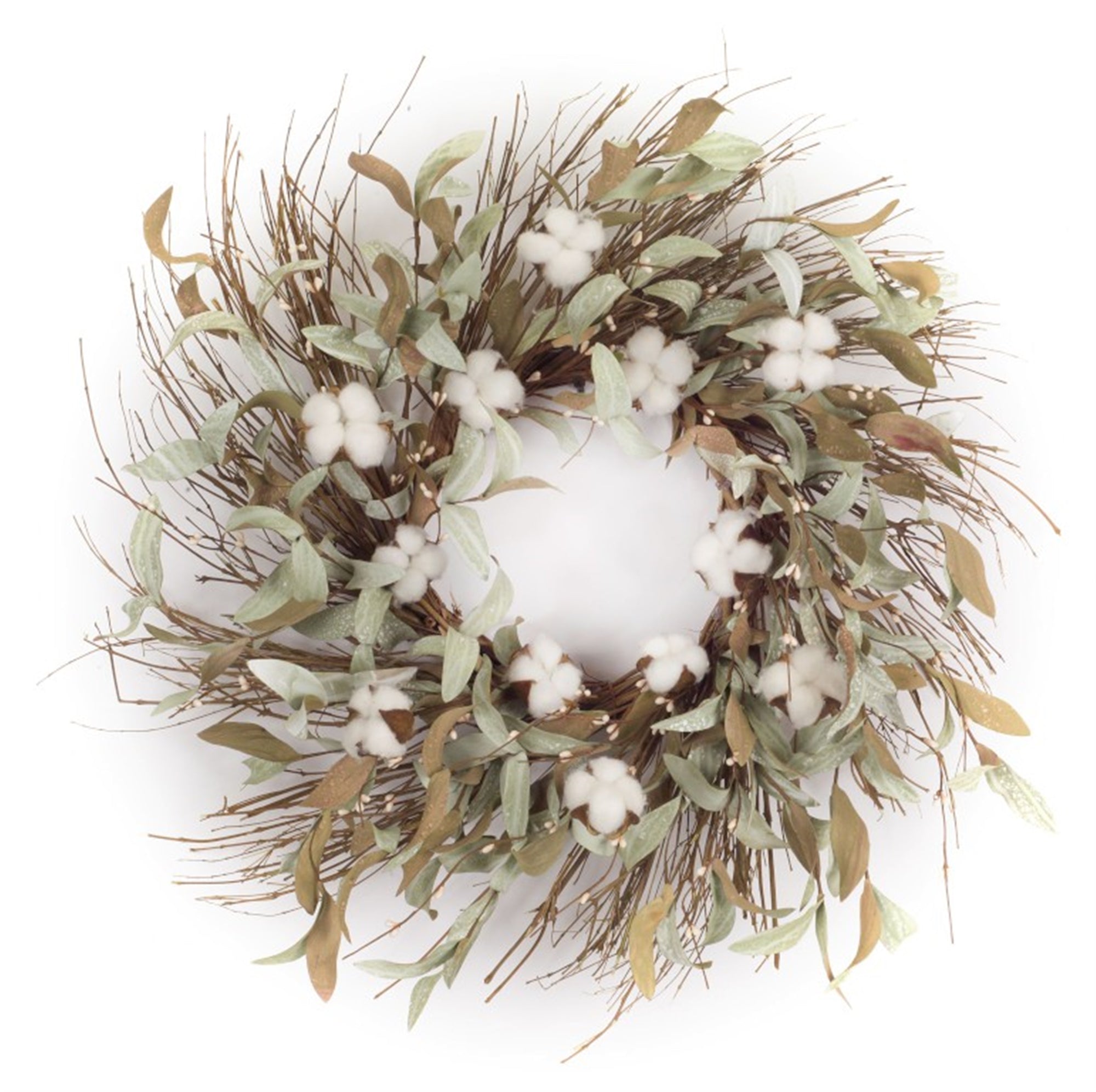 Cotton-Leaf Wreath 28"D