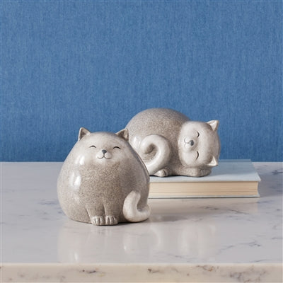 Happy Terra Cotta Cat Shelf Sitter (Set of 4)