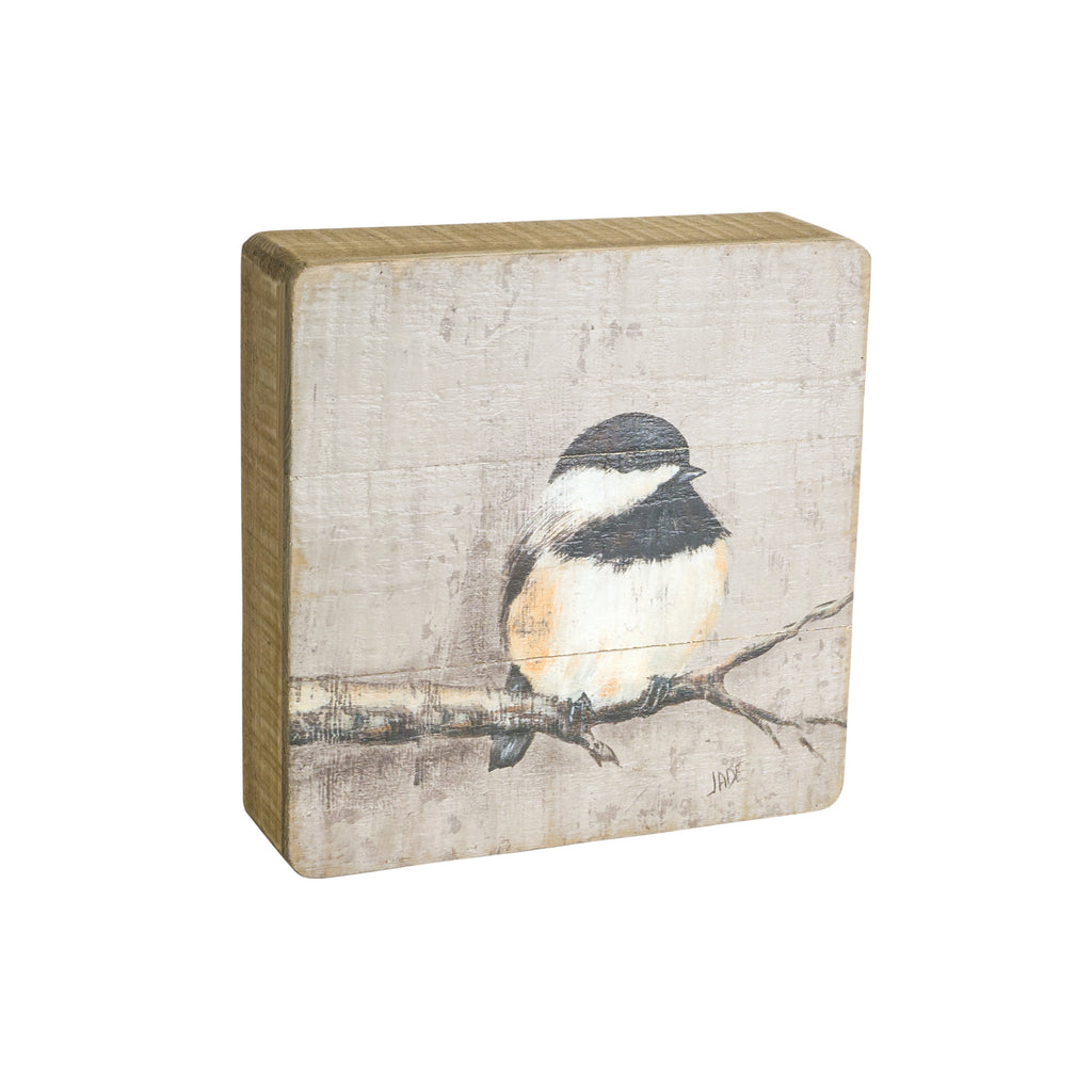 Rustic Wood Bird Plaque (Set of 4)