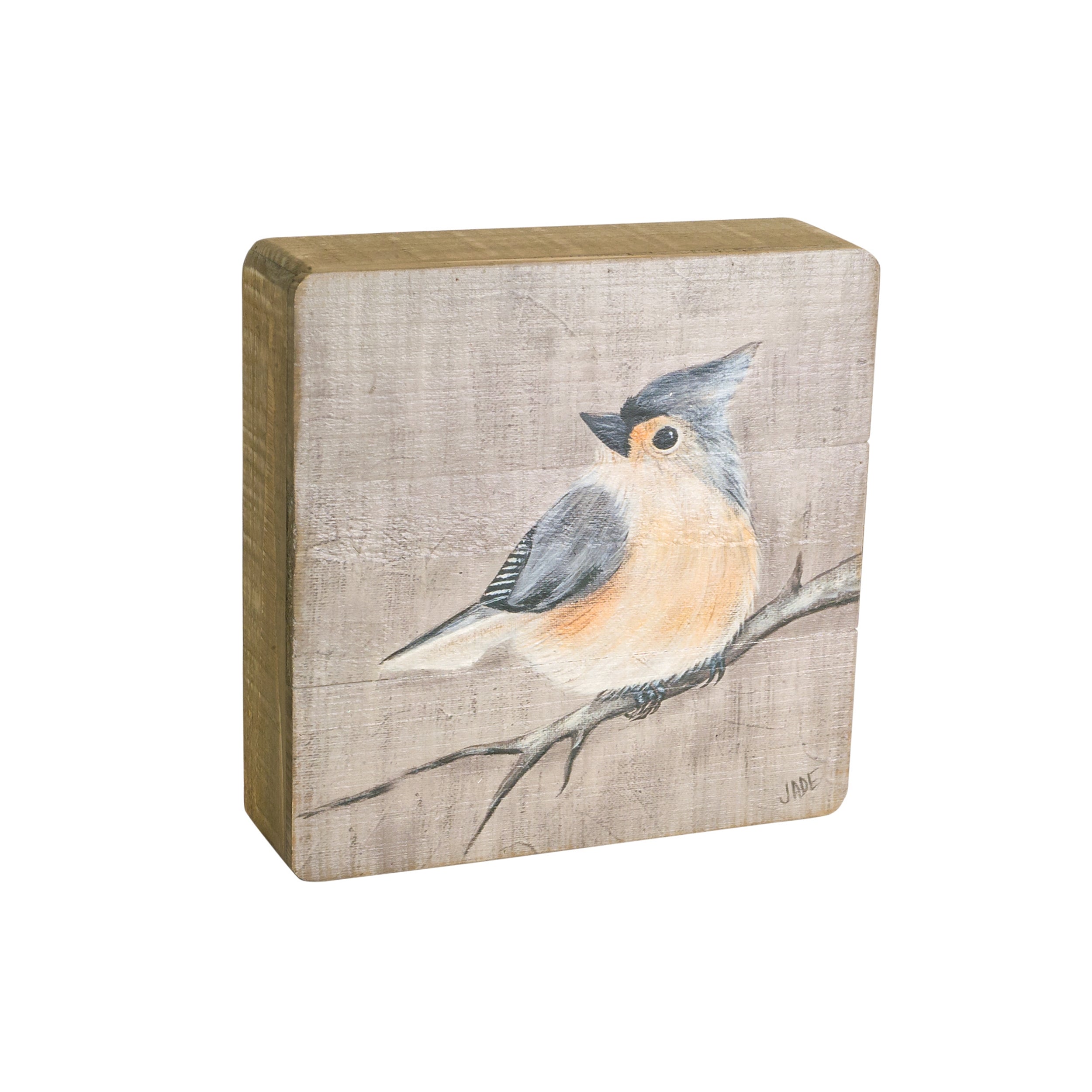 Rustic Wood Bird Plaque (Set of 4)