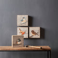 Rustic Wood Bird Plaque (Set of 4)