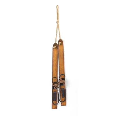 Vintage Wood Hanging Ski Decor (Set of 4)