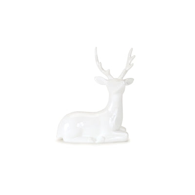 Modern White Winter Deer Figurine (Set of 12)