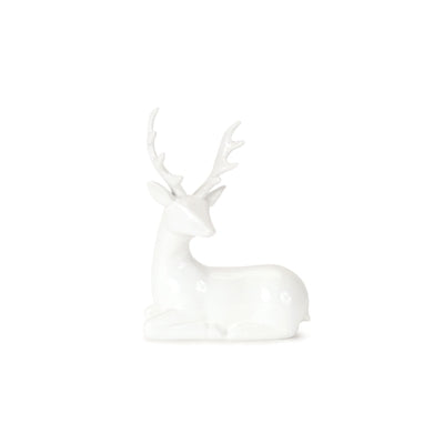 Modern White Winter Deer Figurine (Set of 12)