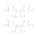 Modern White Winter Deer Figurine (Set of 12)