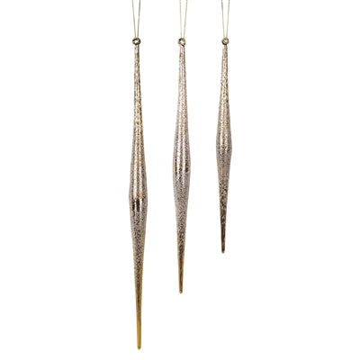Gold and Silver Ombre Drop Ornament (Set of 6)