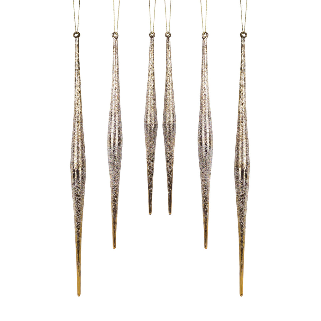 Gold and Silver Ombre Drop Ornament (Set of 6)
