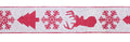 Red and White Deer and Tree Wired Ribbon (Set of 2)