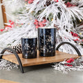 Frosted Votive Candle Holder with Snowflake Design (Set of 2)