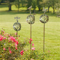 Ornamental Metal Garden Stake with Bird and Insect Accents (Set of 3)
