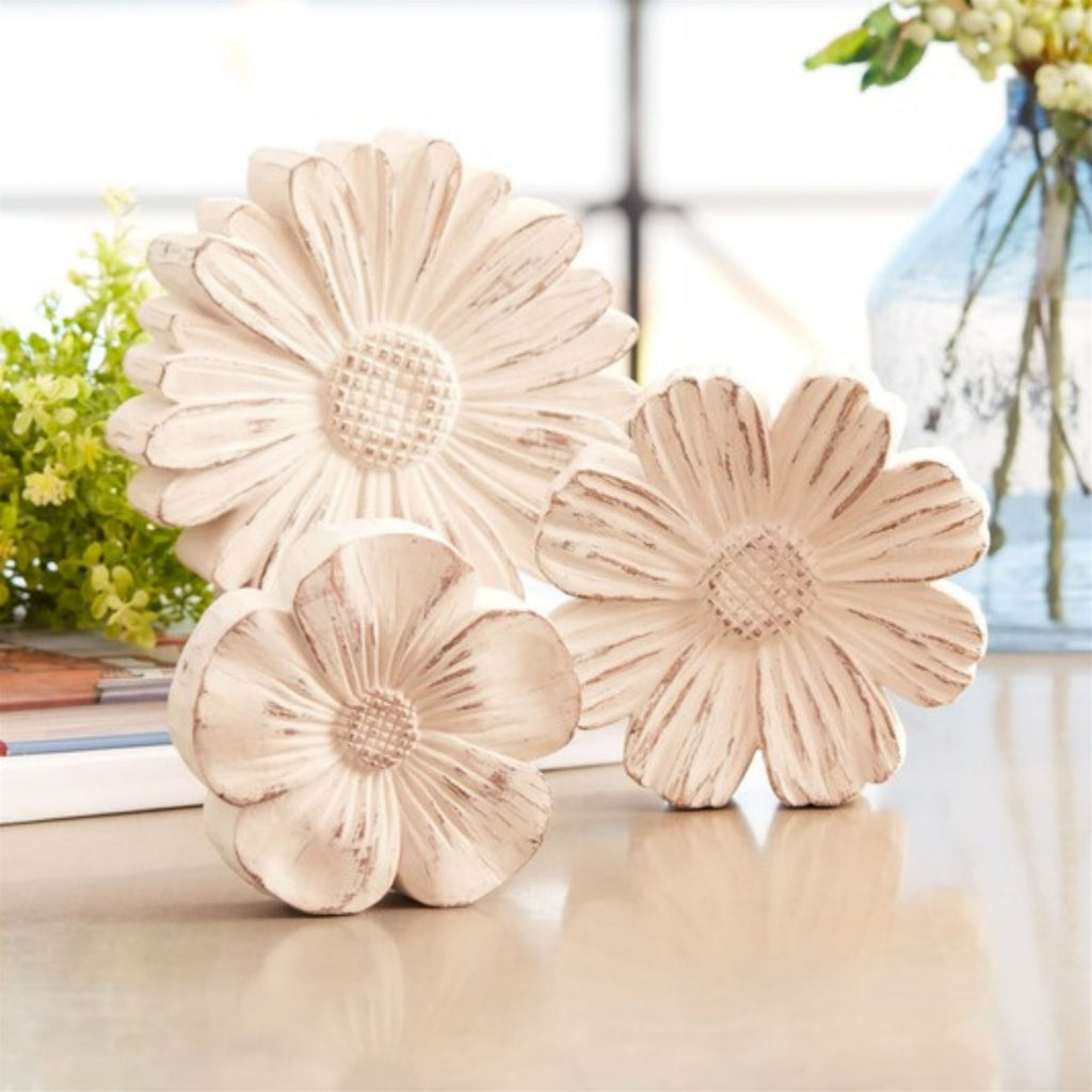 Flower (Set of 3)5"H, 6"H, 7"H Resin/Stone Powder