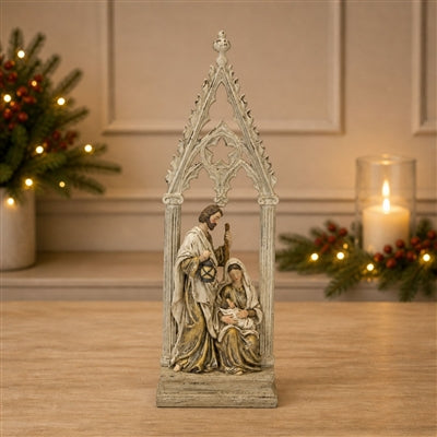 Holy Family Nativity Arch with Gold Finish 23.25"H