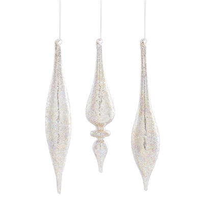 Champagne Jeweled Glass Drop Ornament (Set of 6)